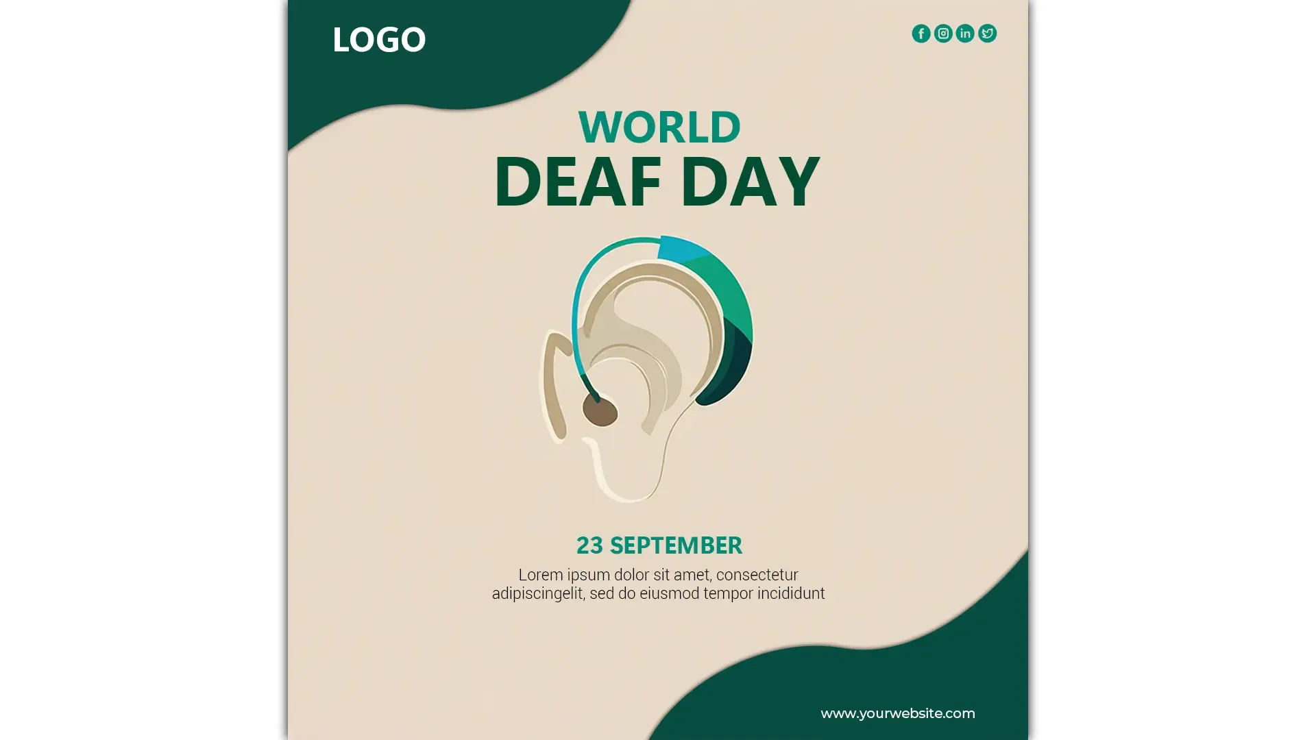 Hearing Health Awareness Day Instagram Post Template